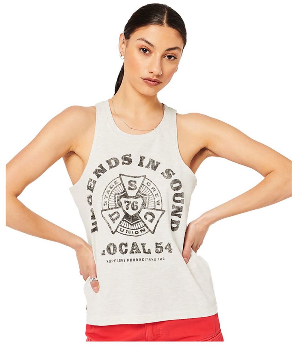 Superdry Vintage Merch Store Mouwloos T-shirt S Vrouw Queen Marl