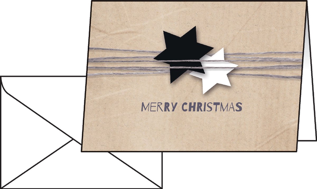 Kerstkaarten Sigel incl. - envelop Kerst Wrapping -