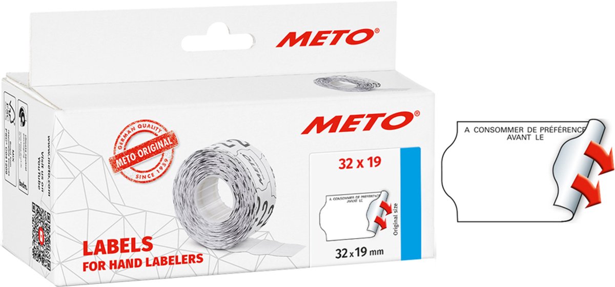 Voorbedrukte etiketten voor etiketteermachine, 32 x 19 mm