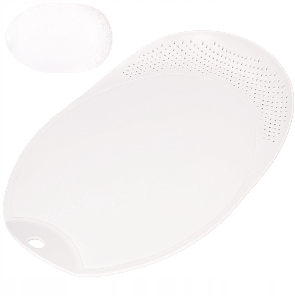 Snijplank met Afdruiprek - Duurzaam Plastic, Wit