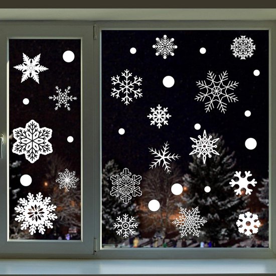 Fluorescerende Muurstickers Ijs Kristallen Sneeuwvlok Naar De