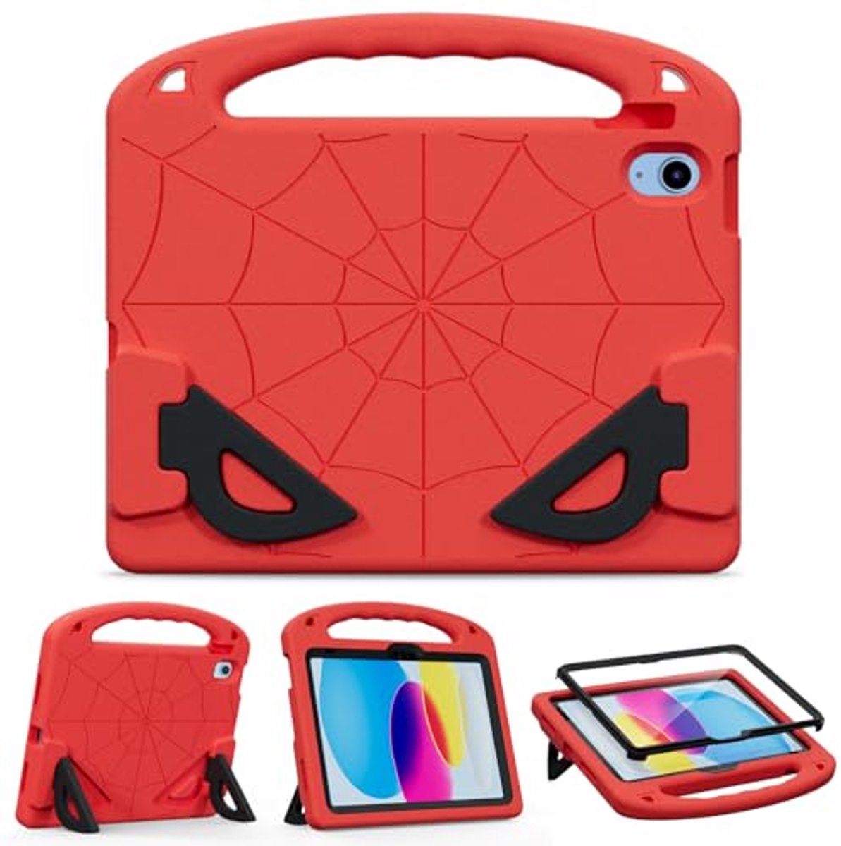 Kindertablet Case voor iPad 11e/10e Generatie - Rood, Schokbestendig met Schermbeschermer