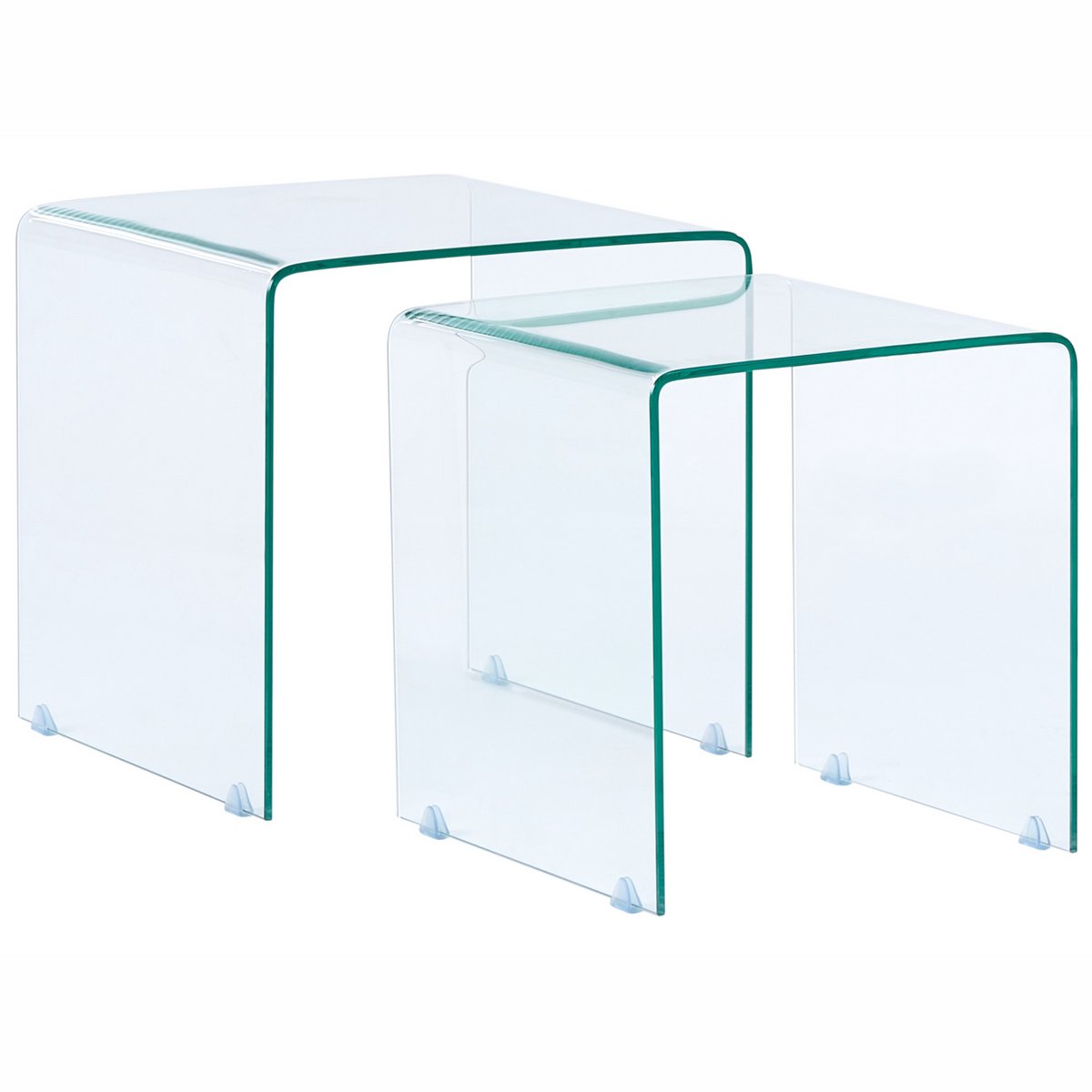 KENDALL - Bijzettafel set - Transparant - Veiligheidsglas