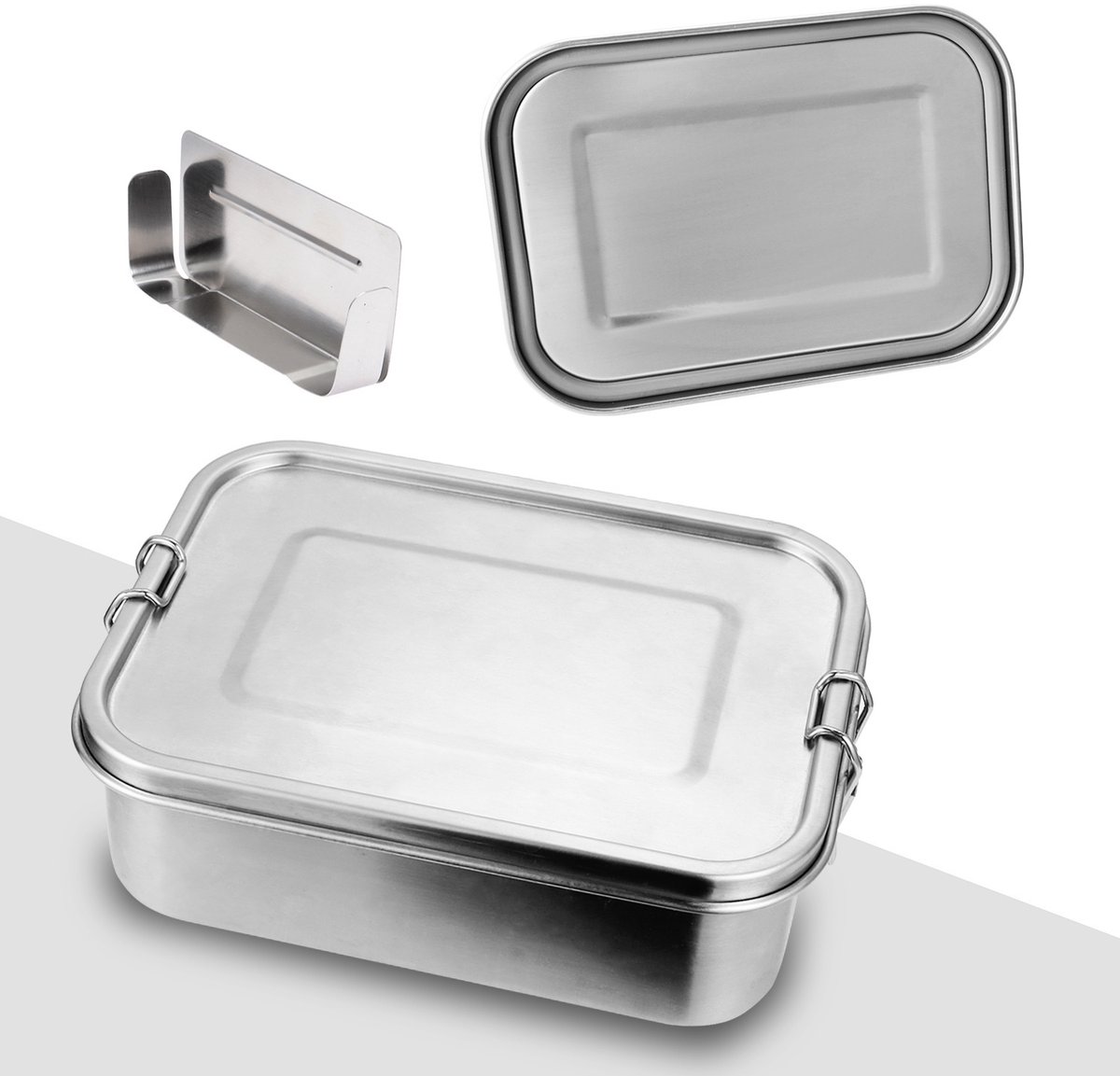 800ML Lunchbox RVS - 304 RVS Vershoudbakjes Set - Broodtrommel - Luchtdichte & Lekvrije Meal Prep Bakjes - Vriezer- Vaatwasmachinebestendig - BPA-Vrij