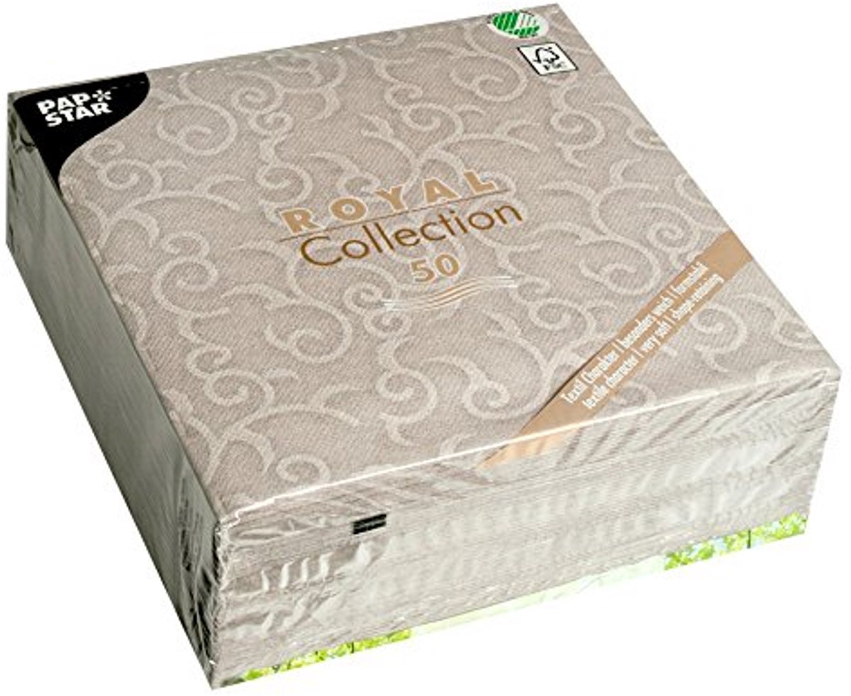 50 grijze servetten 40 x 40 cm - Royal Collection 1/4-vouw