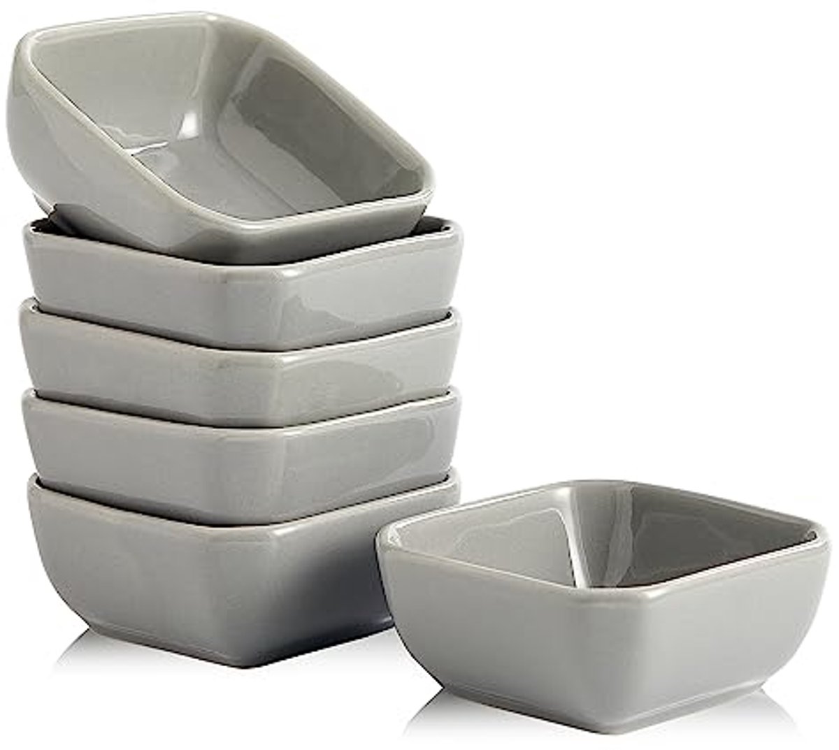 Set van 6 mini keramische dompelkommen voor sojasaus en dips