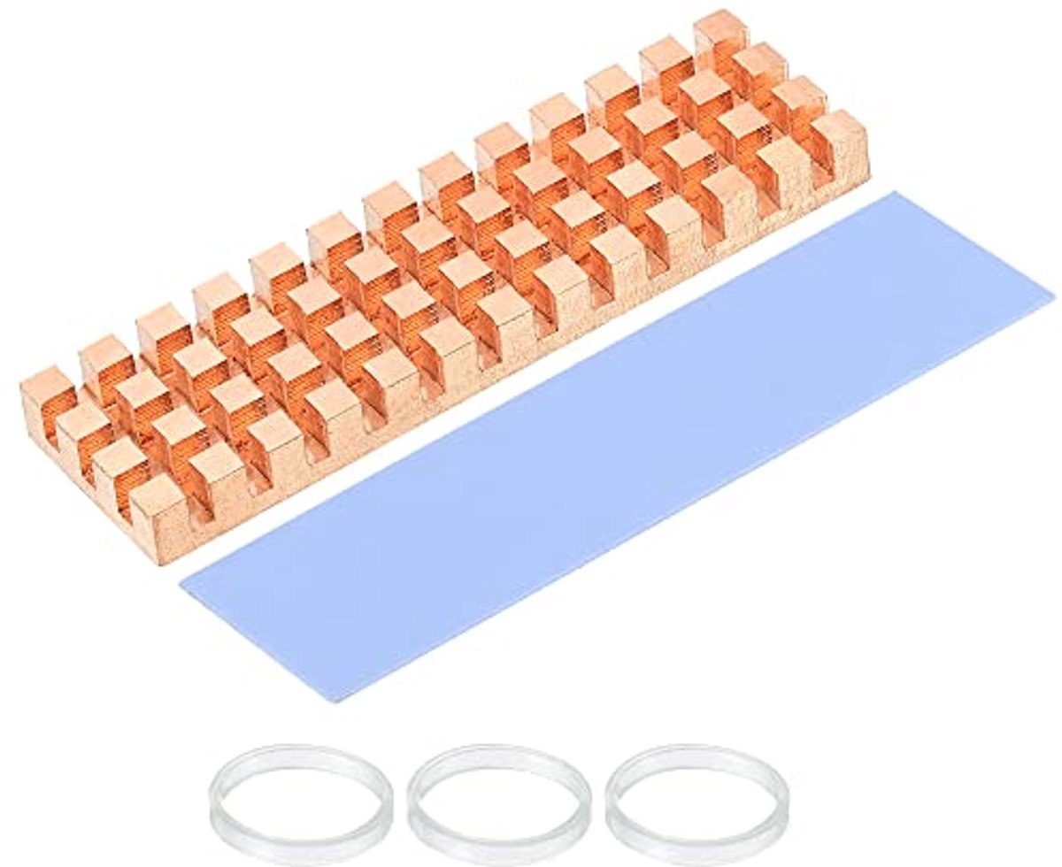 Koper met warmtegeleidingspad rubberen ring voor M.2 SSD geheugen PC laptop 70x20x6mm