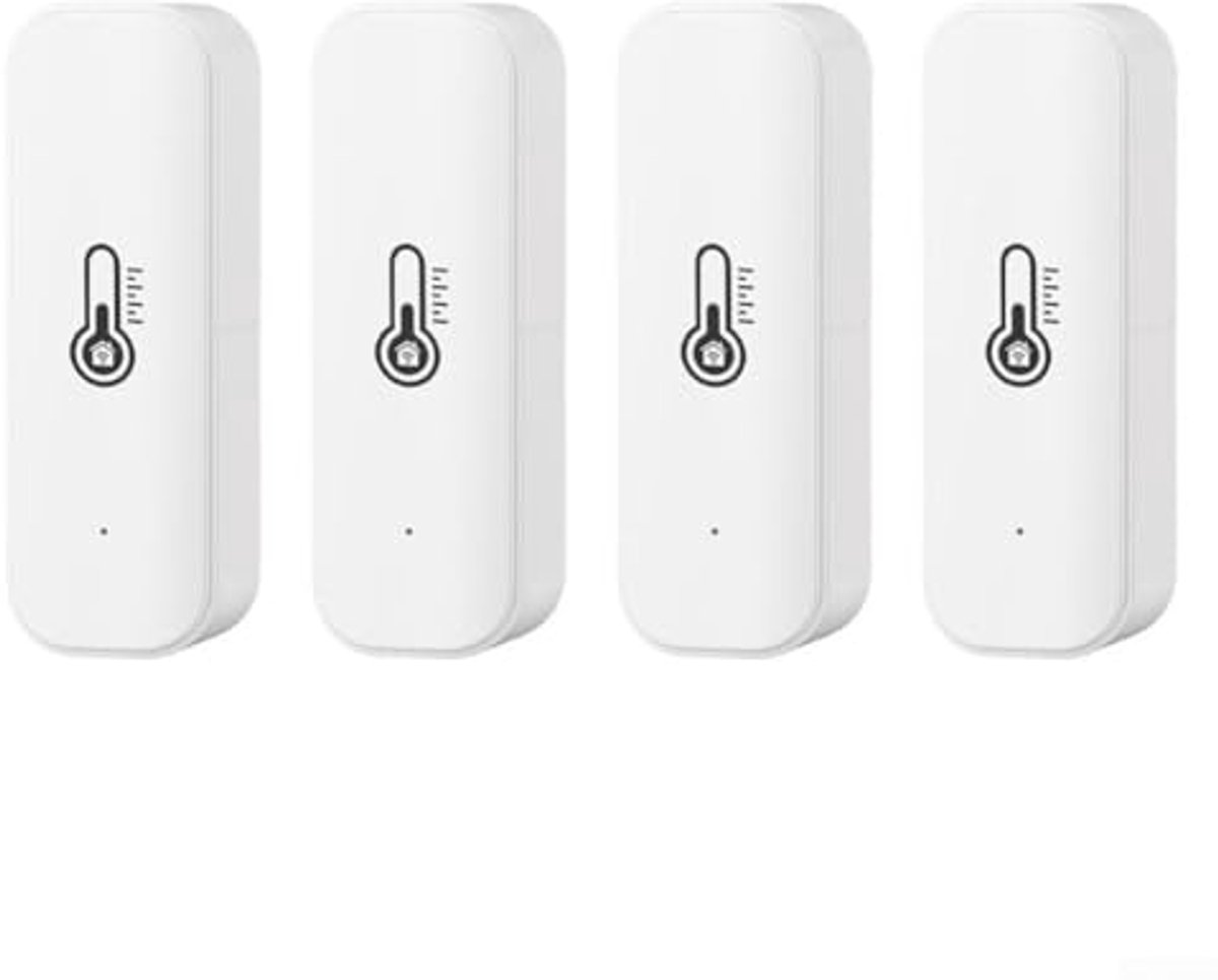 Slimme Hygrometer Thermometer voor Slimme Huizen - WiFi Temperatuur- en Vochtigheidsbewaking (Set van 4)