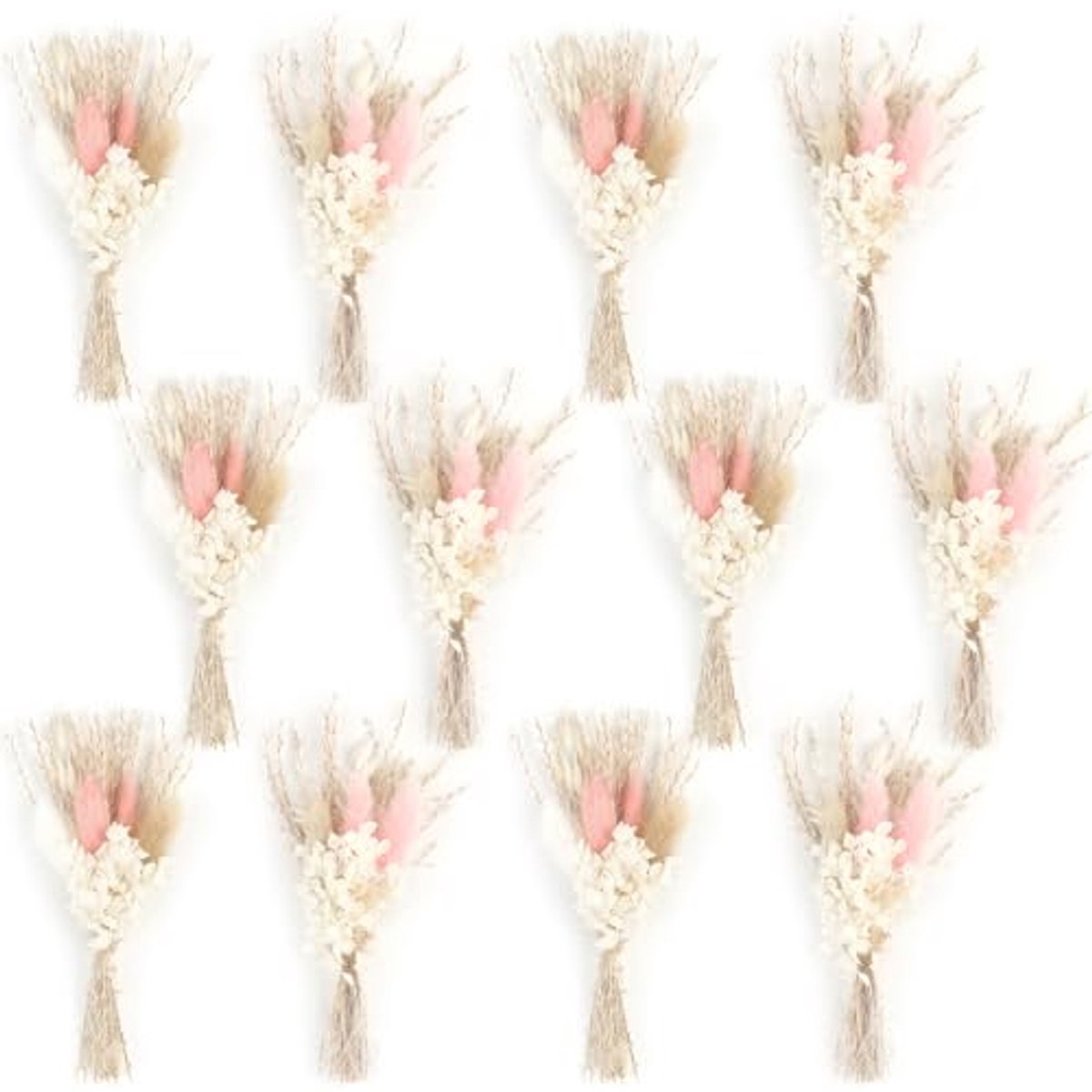 12 stuks mini-bloemen boeket - gedroogde wilde bloemen voor decoratie