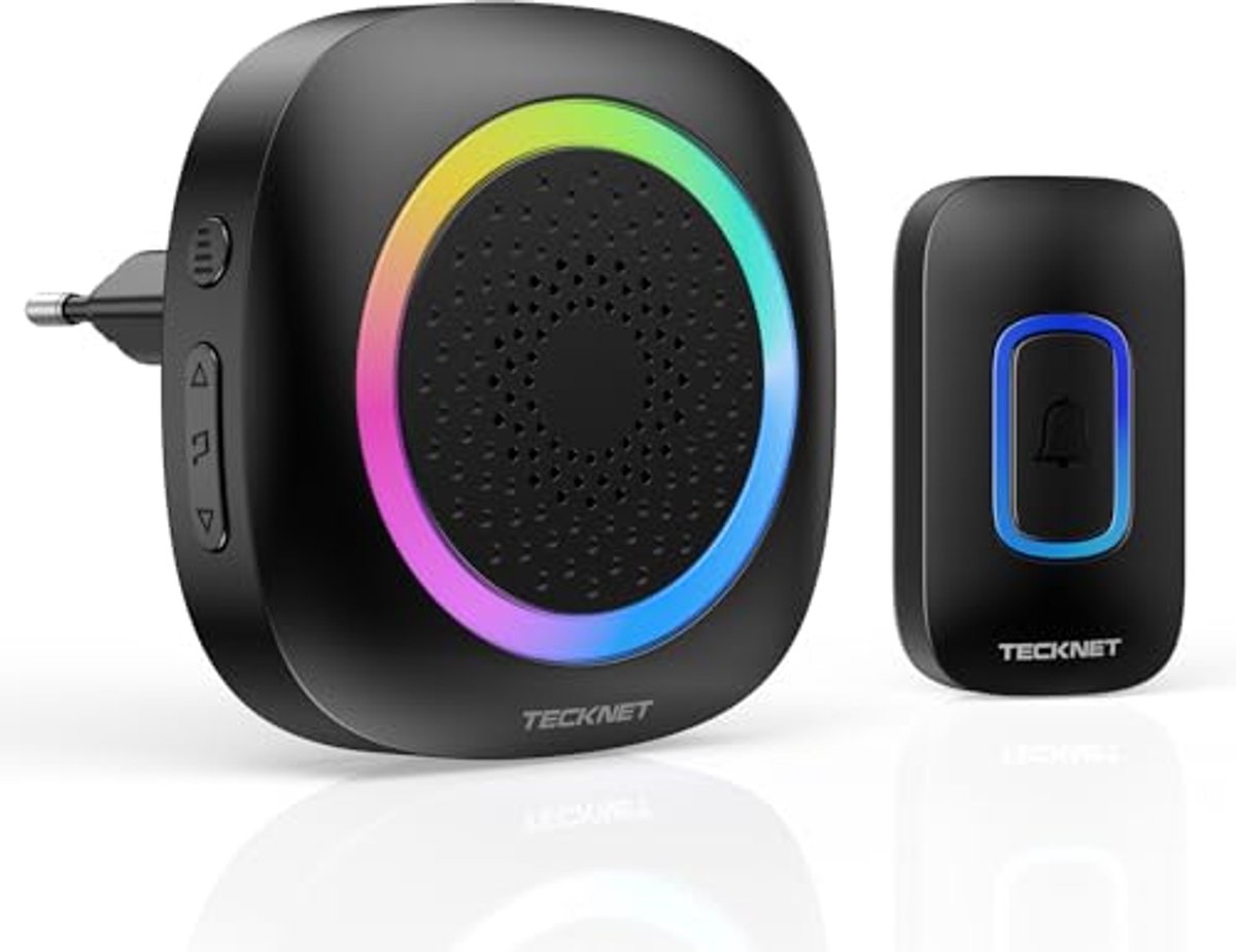 Draadloze Deurbel met RGB Licht - Batterijloos en Waterdicht - 60 Melodieën en IP65