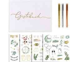 Wedding Guest Book - 100 Pages Blank - Gold Foil Wedding Planner - Foto Album voor Trouwen - Christenings - Verjaardagen