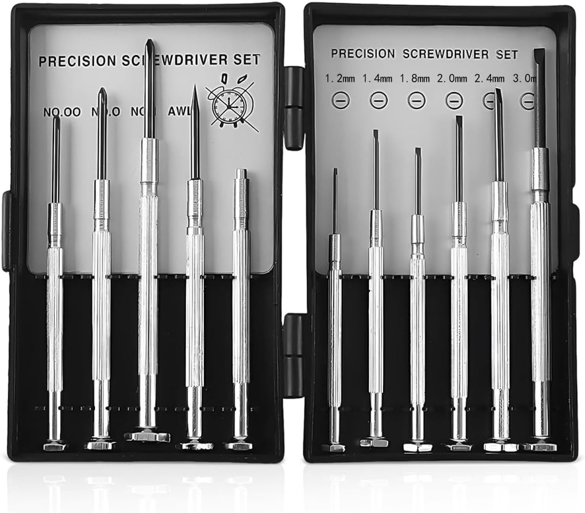 11-delige Fijne Mechanica Schroevendraaier Set - Horlogemaker Gereedschap - Brillenschroevendraaier Set - Voor Horloges en Eyewear