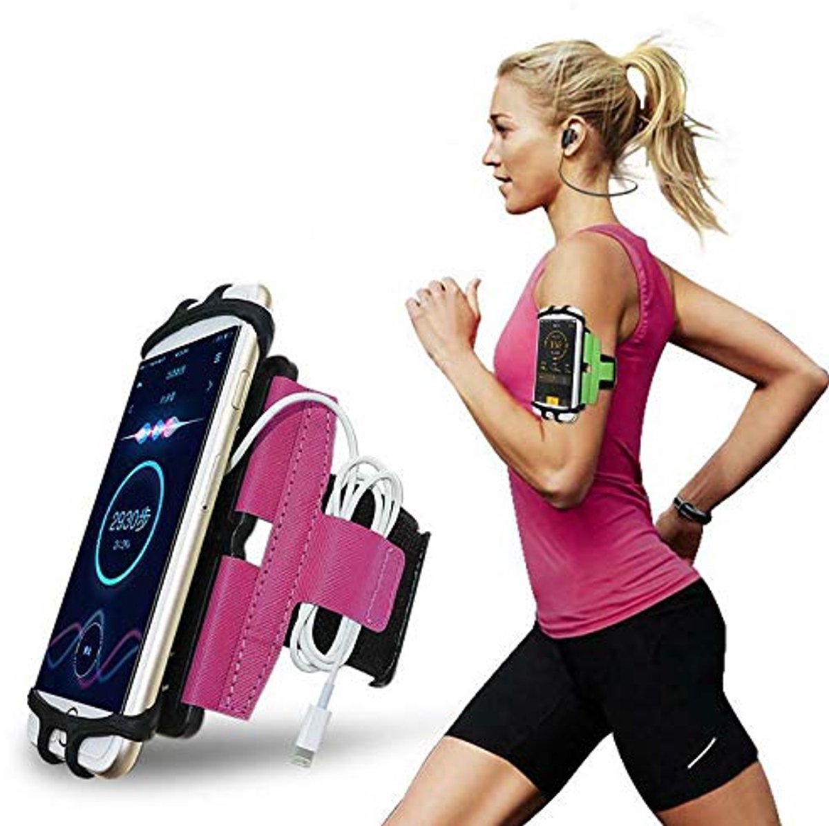 Universele Sportarmband voor Smartphones van 4,0 tot 7,0 Inch - Ideale Hardloop Armband in Roze