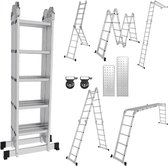 Vouwladder - 4x5 Ladder - 582cm - Aluminium Multifunctionele-150kg Draagvermogen - Inklapbare Aluminium