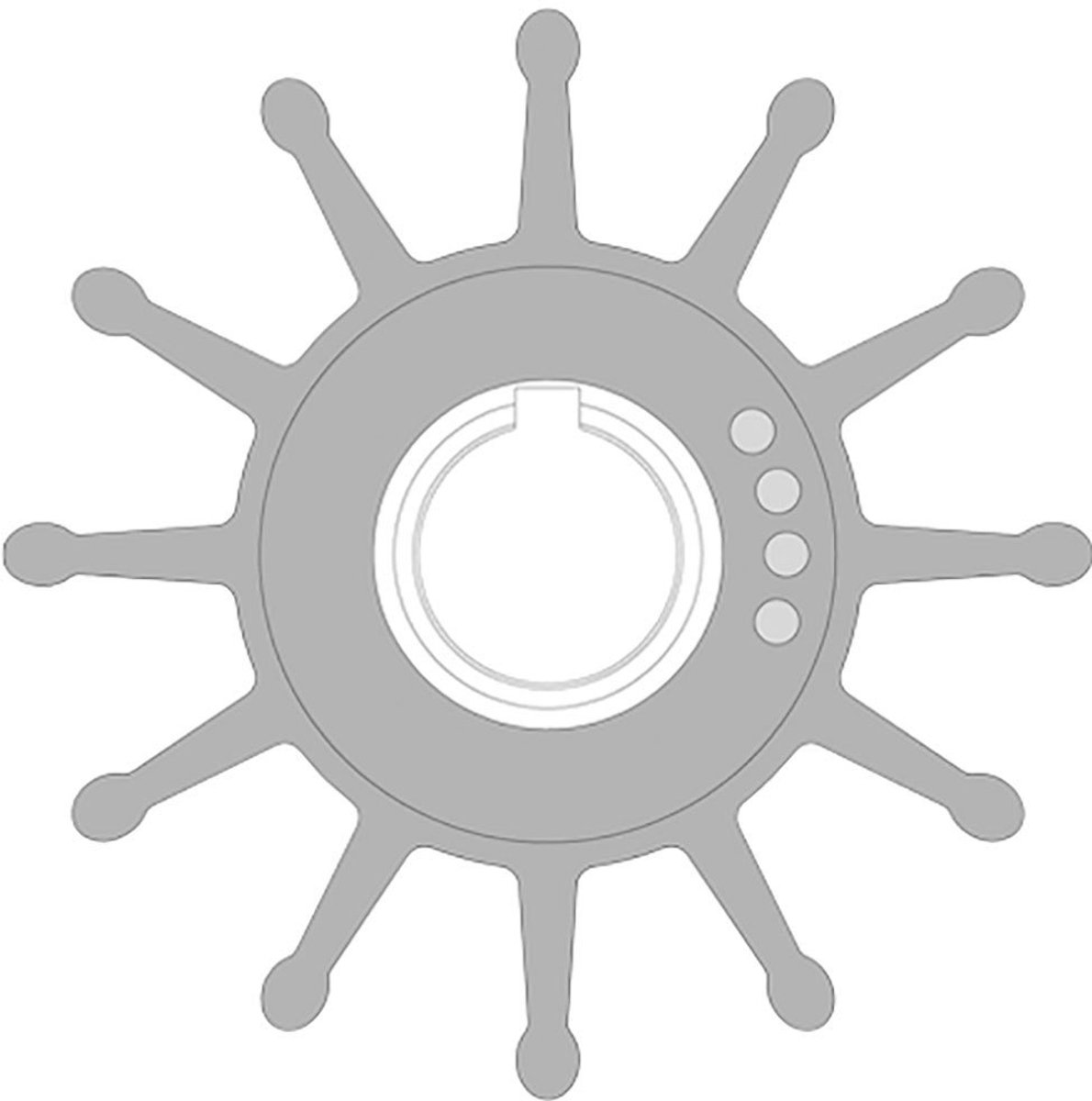 Johnson Pump Impeller 12 Bladen 189-09704bt1 Zwart