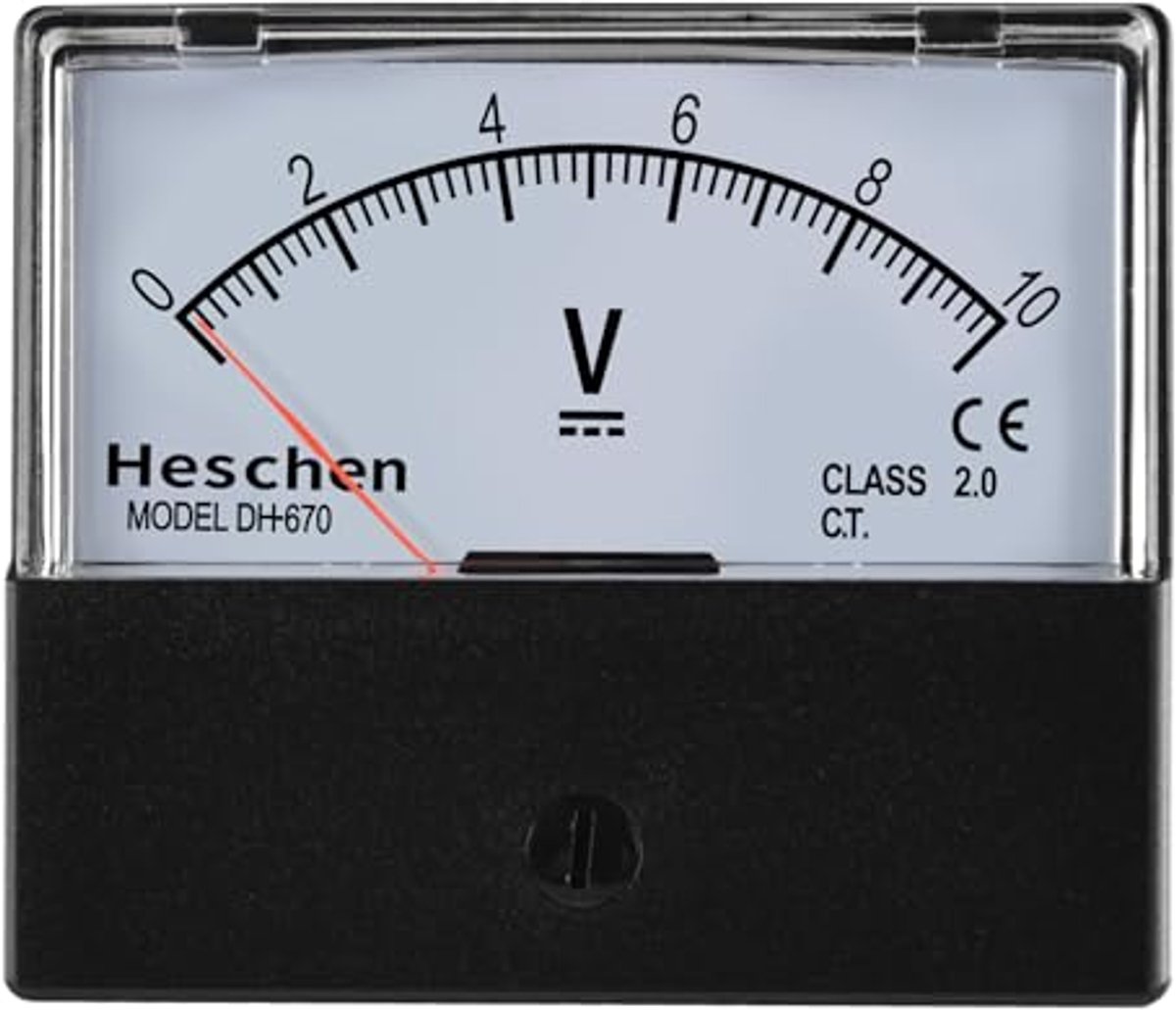 Rechthoekige analoge voltmeter paneel 0-10V