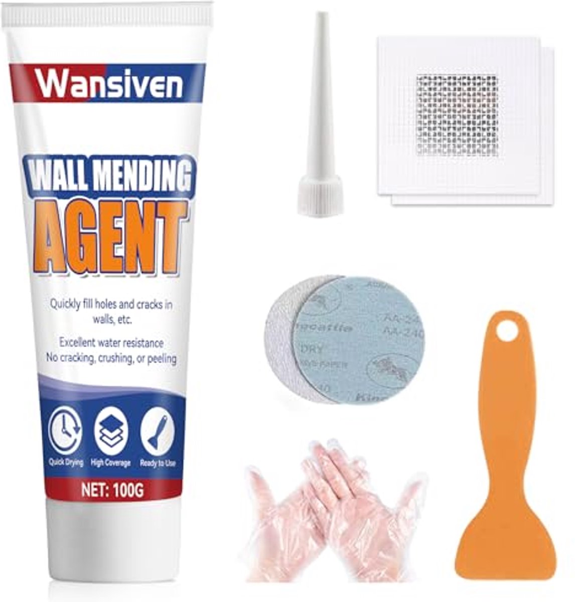 Muurreparatiecrème voor scheuren en pleisterwerk - waterdicht en sterk (100 g)
