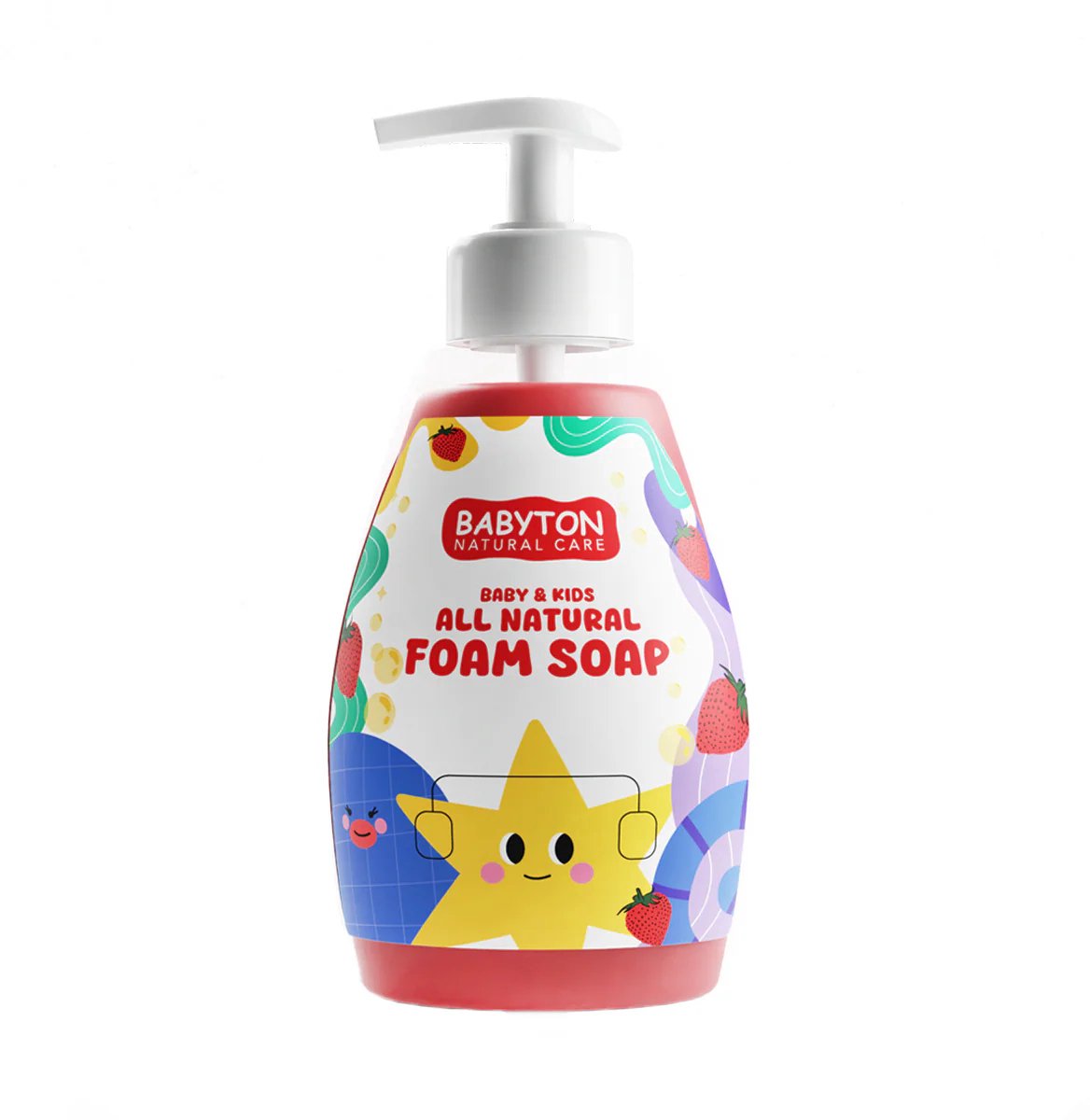 BABYTON - Natuurlijke Schuimende Handzeep Aardbei - Schuimt lekker en voedt de huid - 350ml