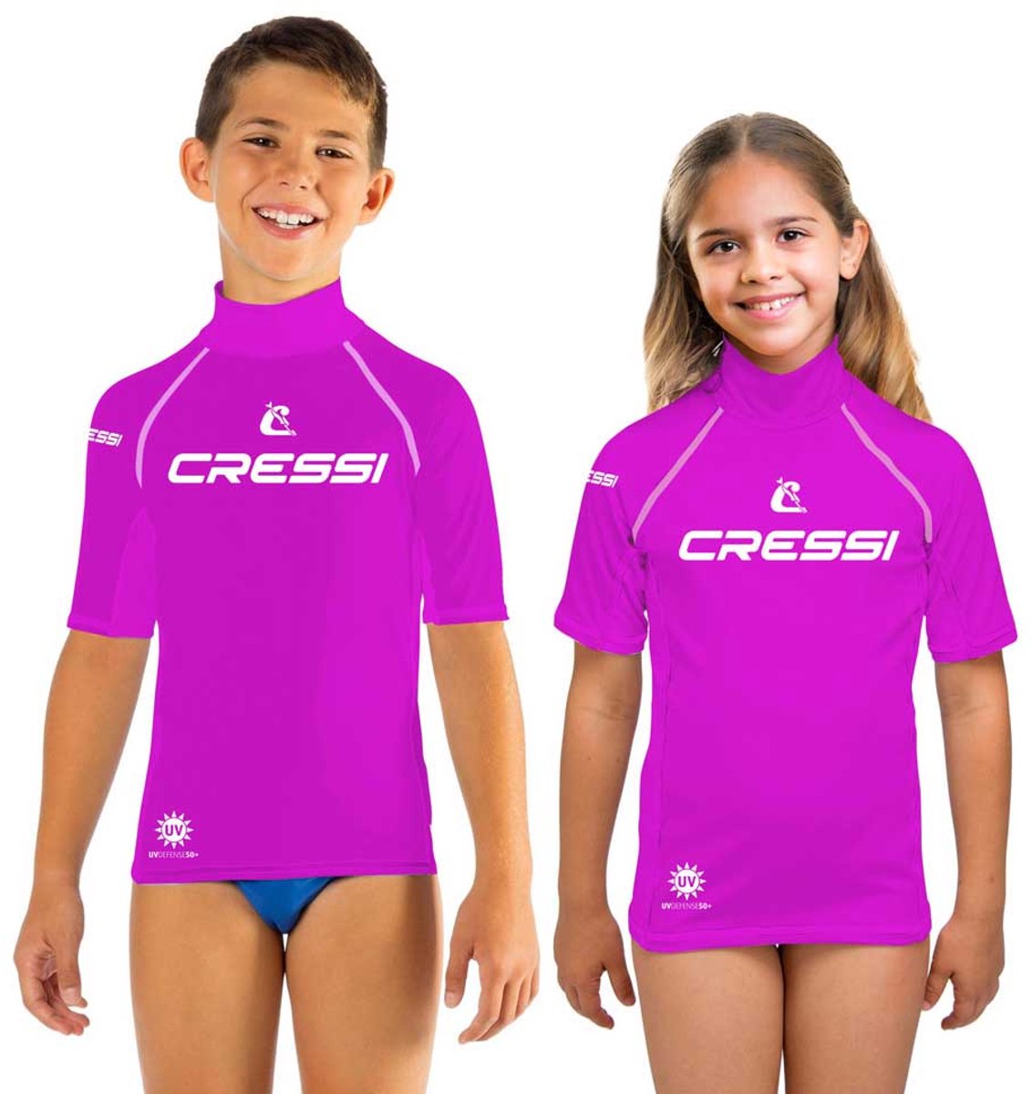 Cressi Spa Junior 2024 Korte Mouw Rash Guard Paars XS Jongens,Meisjes