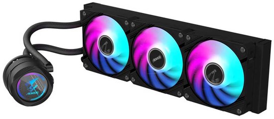 Gigabyte AORUS Waterforce II 360 - Vloeistofkoelsysteem processor - afmeting radiator: 360 mm - voor: Intel LGA 115x, 1200, 1700 - AMD AM4, AM5 - 3x 120 mm ARGB Fans - zwart