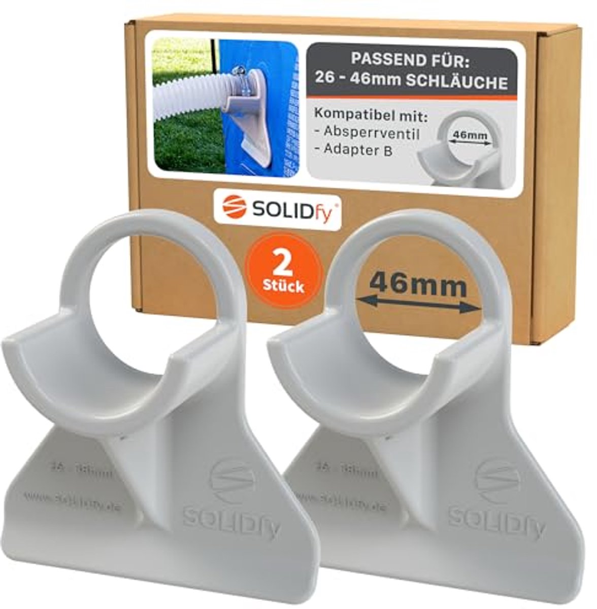 Slanghouder voor Zwembad - 26-46 mm met Knikbescherming en Eenvoudige Bevestiging