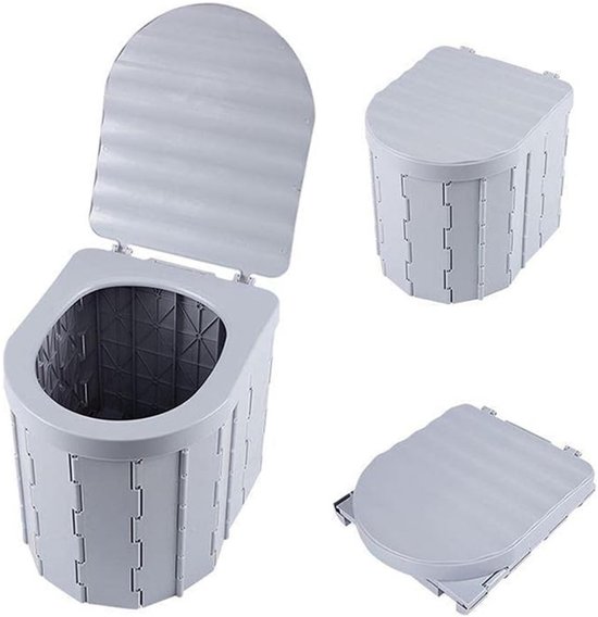 Foto: Home marker draagbaar opvouwbaar toilet met 12 geurneutraliserend middel inclusief tas 27x32x30cm pottymate