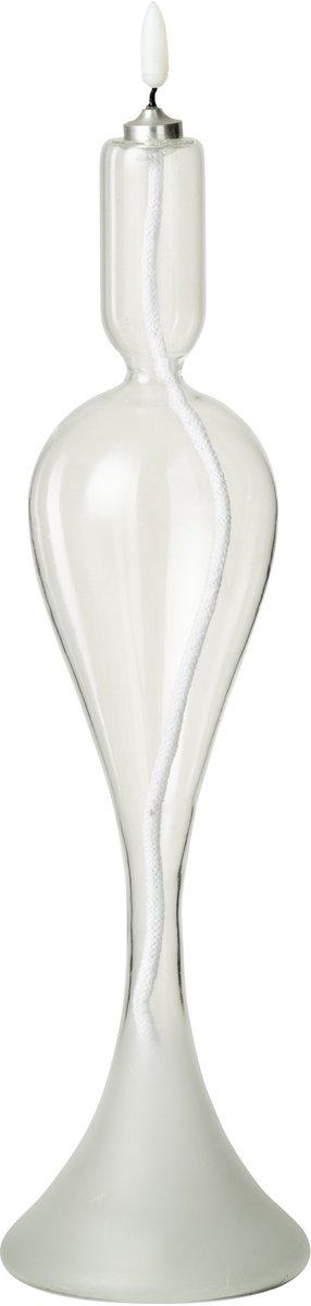 J-Line kaars - glas - transparant - large - LED lichtjes