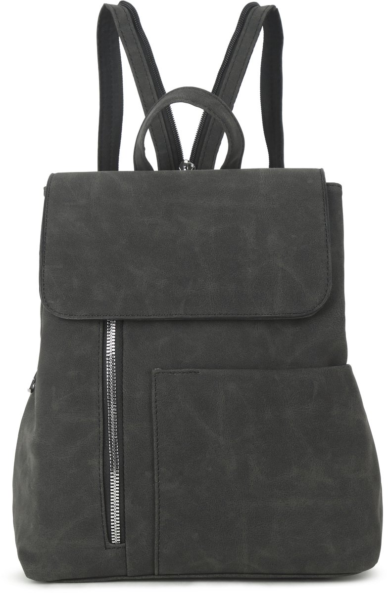 Moderne dames rugzak / rugtas Zwart – kunstleer, ruim & comfortabel - Cadeau