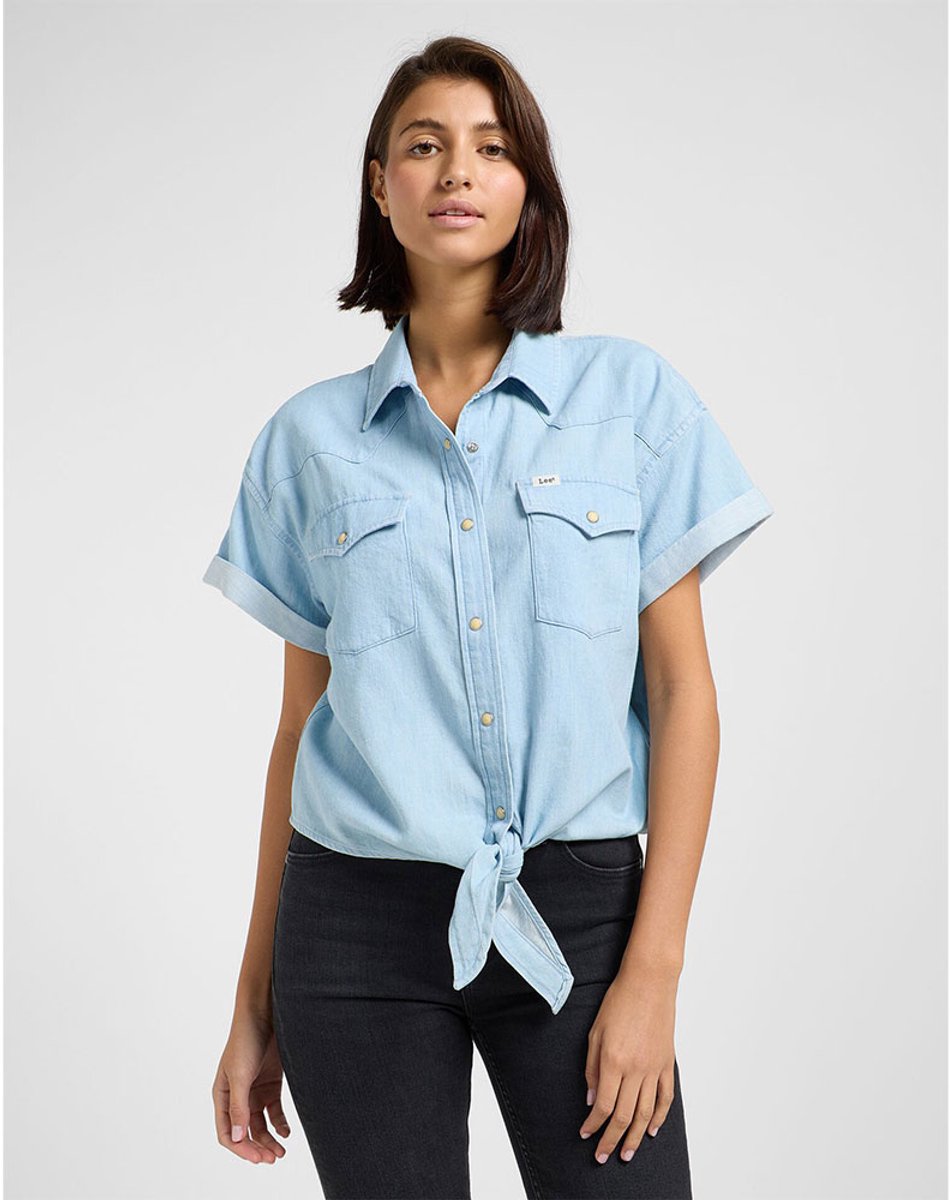Lee Western Cropped Overhemd Met Korte Mouwen M Vrouw Light Mood