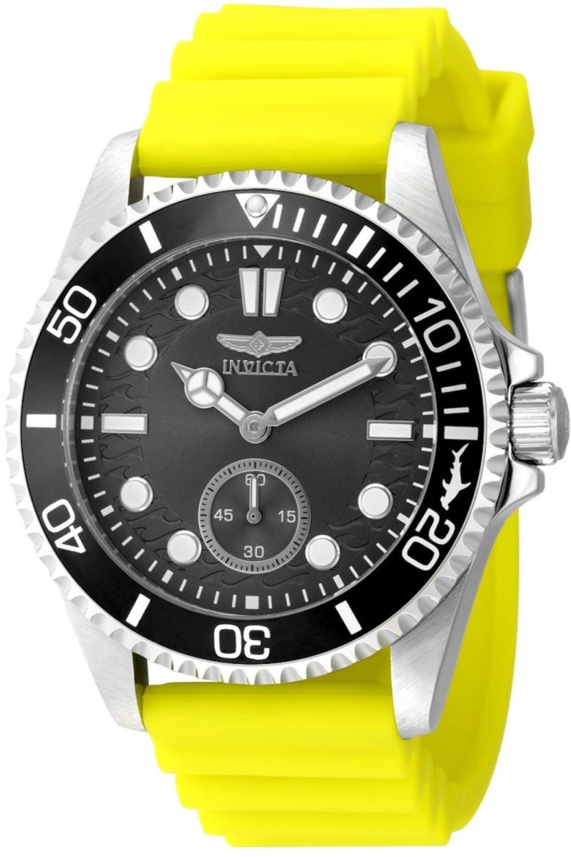 Invicta Pro Diver 49339 Heren Horloge - Waterdicht - Analoog - Quartz Uurwerk - Roestvrij Staal met grijze Wijzerplaat - 43mm