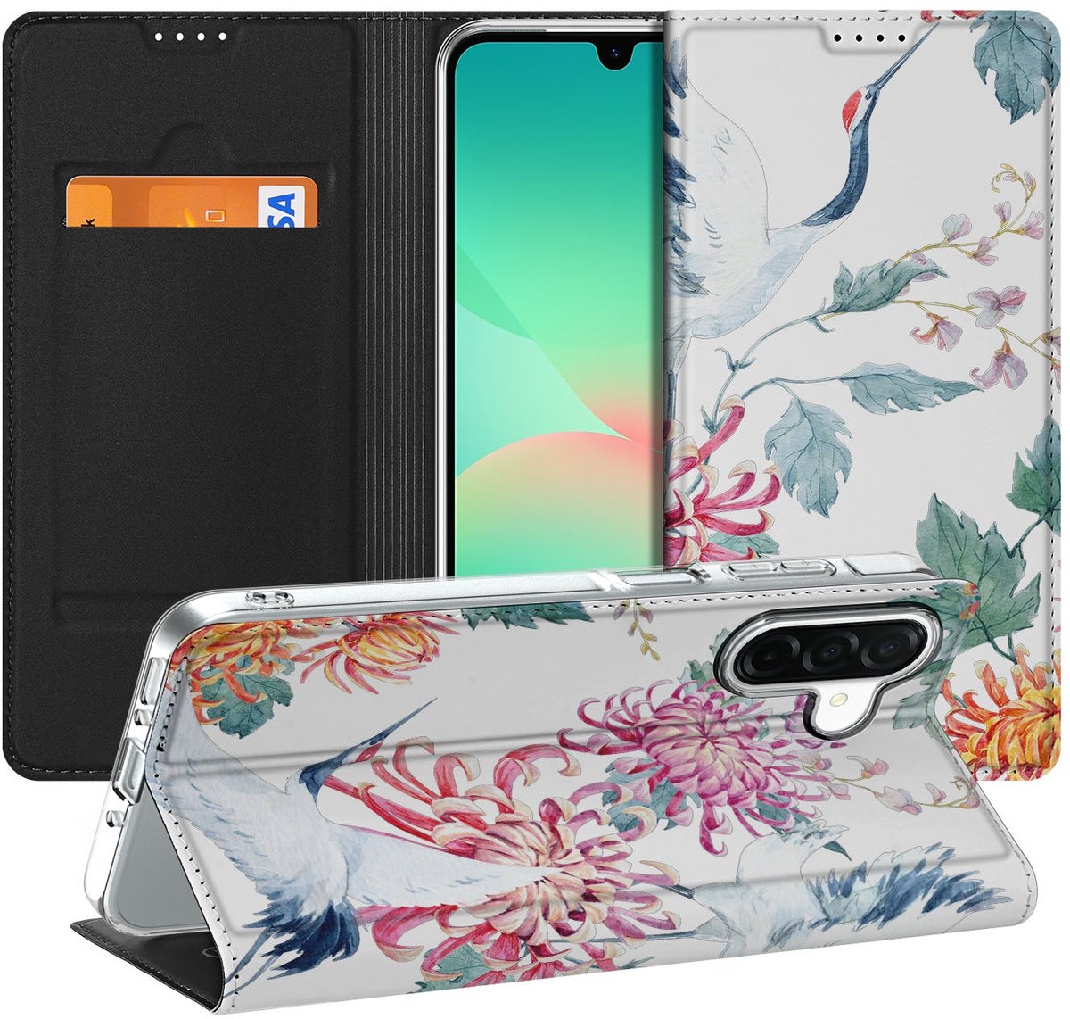 Samsung Galaxy A26 Hoesje maken Bird Flowers