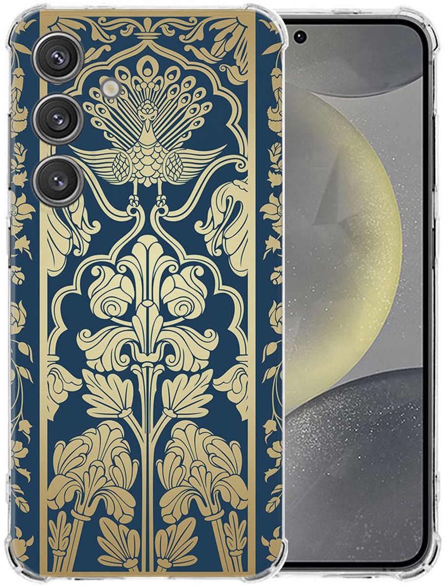 Samsung Galaxy S25 Hoesje - Beige Flowers TPU Antishock