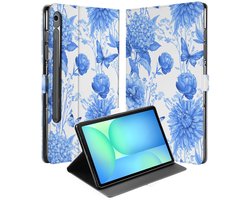 Samsung Galaxy Tab S10 FE | Tab S9 FE Tablet Hoesje Flower Blue met Standaard