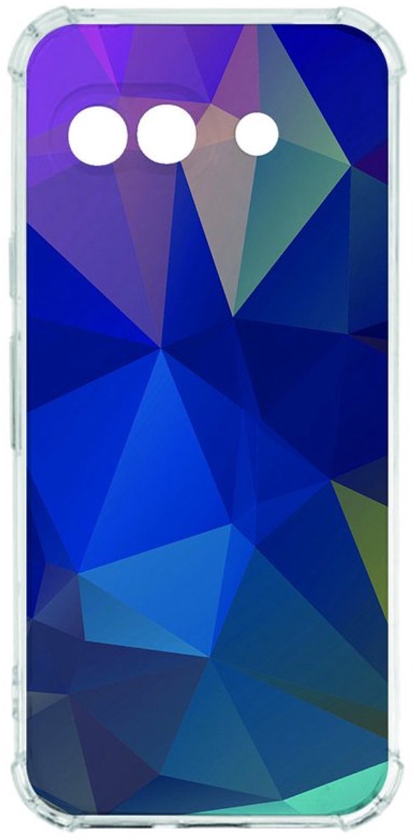 Google Pixel 9a Hoesje - Polygon Dark TPU Antishock