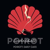 Rode schelp met profiel van een vrouw en "Agatha Christie Poirot's Early Cases"