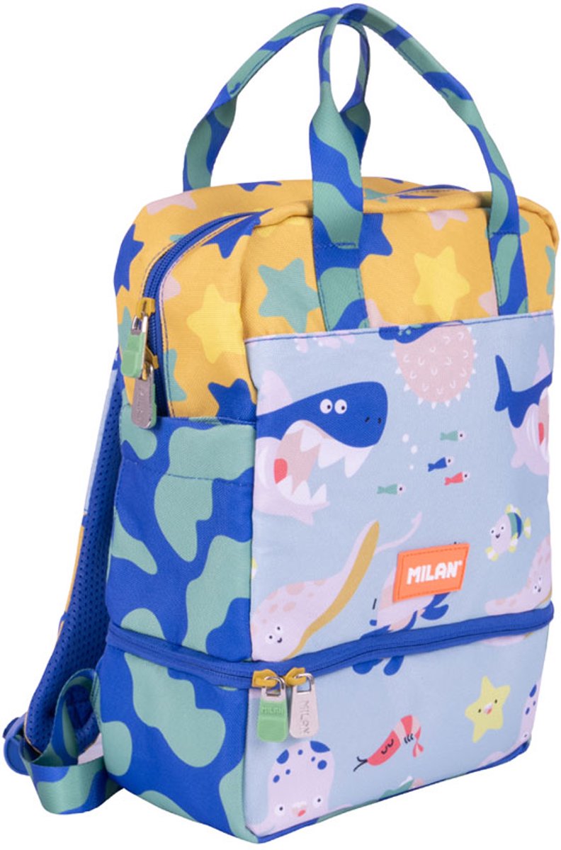 Milan School Lunchbox Met Vakken Odyssey Speciale Serie 9.5l 2l Blauw Kinderen