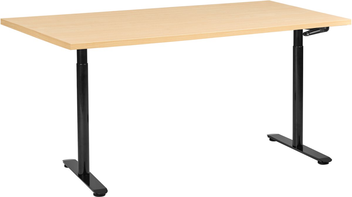 DESTINAS - Sta-bureau - Zwart/Lichtbruin - 160 x 72 cm - Vezelplaat
