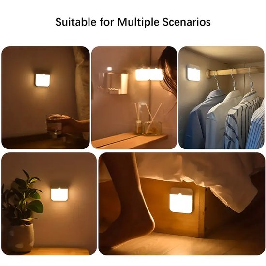 Bewegingssensor Nachtlamp - USB-C Oplaadbaar - Dag en Nacht Sensor - Warm Wit Licht — afbeelding 3