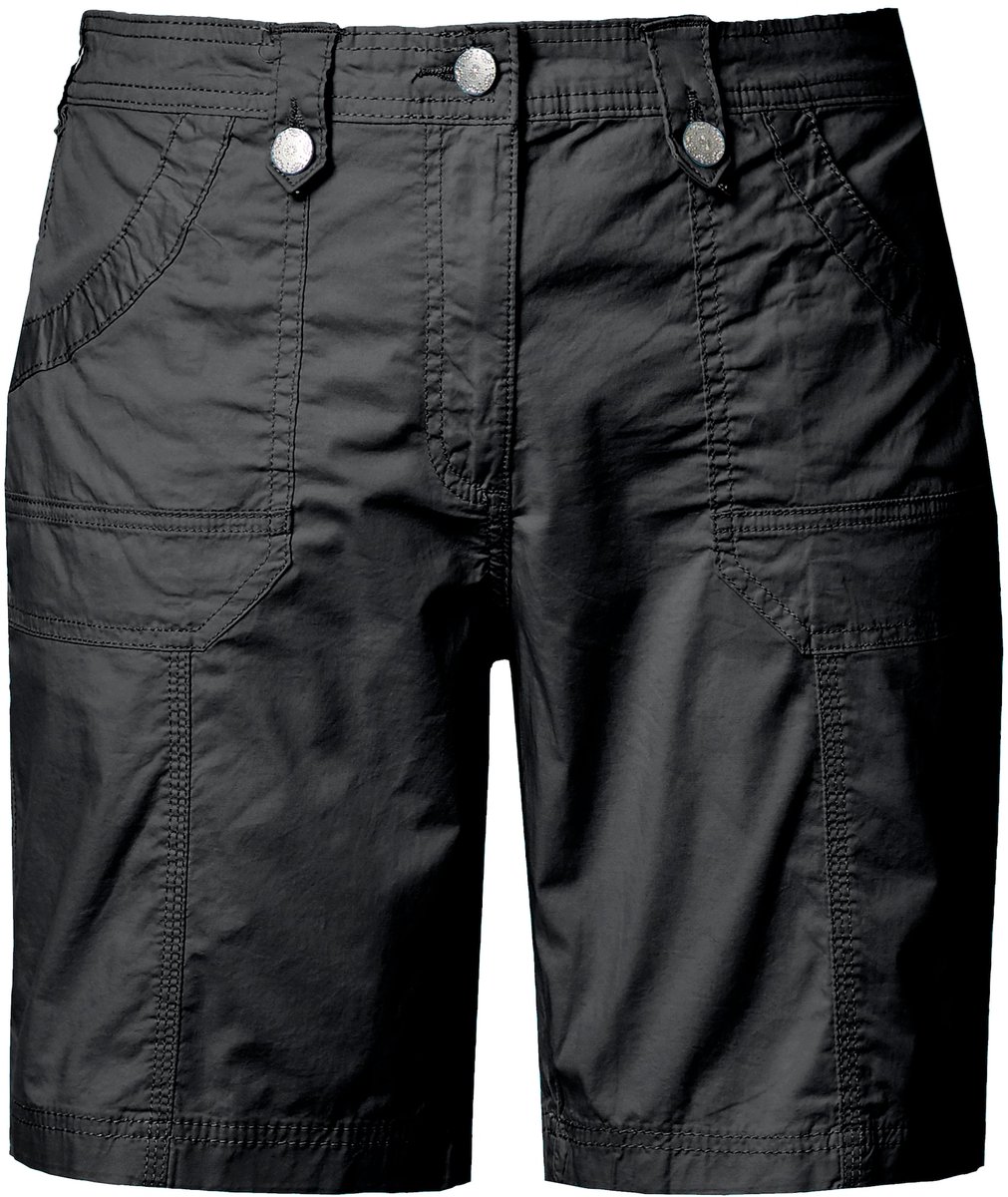 Ulla Popken - Dames - Cargo-bermuda comfortabele tailleband 4-pocket model - Zwart - Maat 50