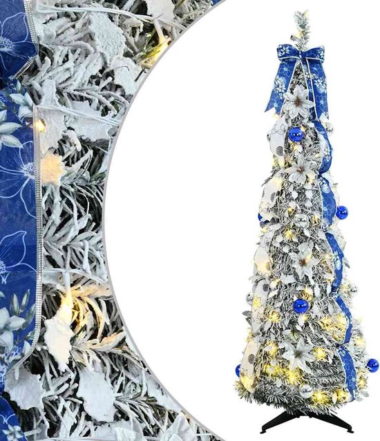 vidaXL - Sapin de Noël artificiel - avec - 100 - LED - avec - support - Vert - 150 - cm - PVC