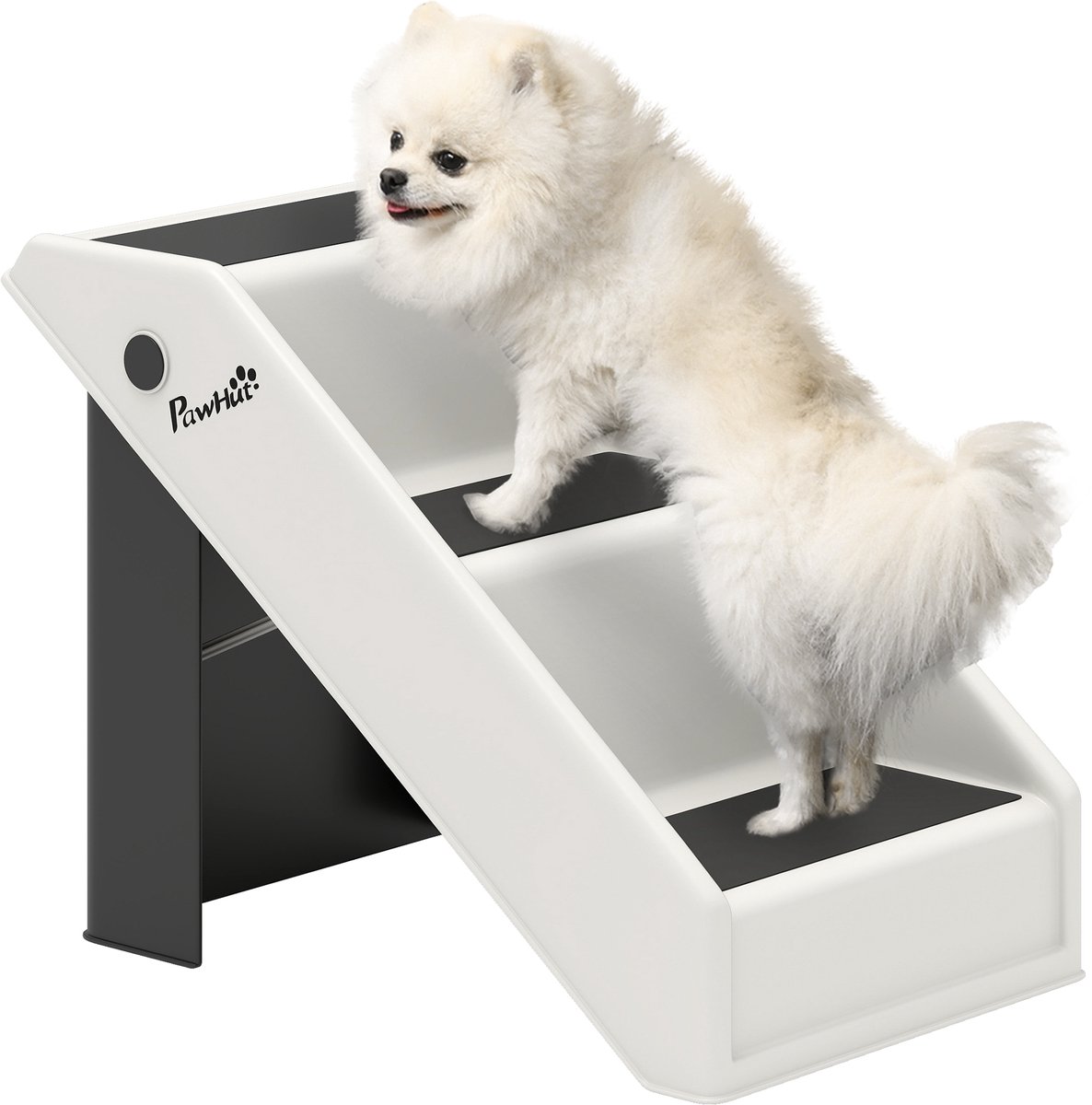 PawHut Huisdiertrap Kunststof, EVA 53L x 30,5B x 36,5H cm Crèmewit