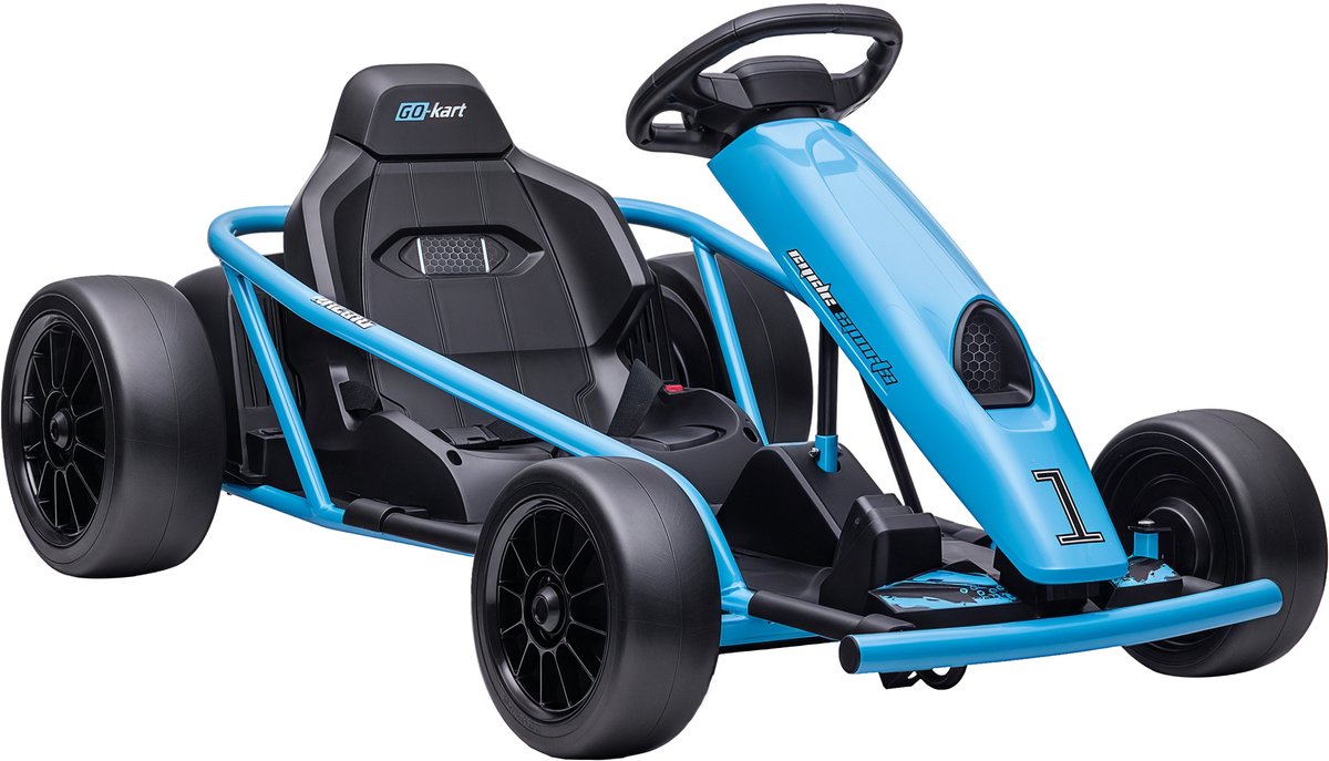 HOMCOM Elektrische Kart voor Kinderen Kunststof, Metaal 115L x 77B x 54H cm Blauw