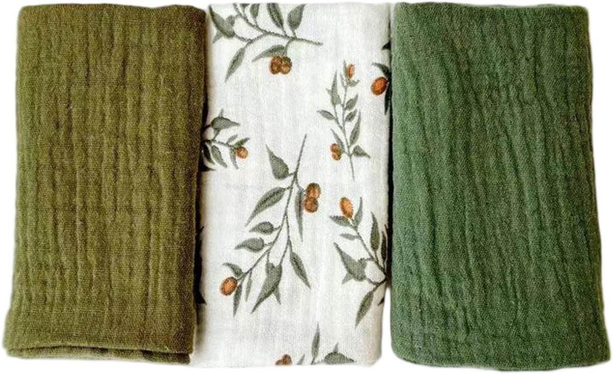 Image of 3-pack baby mousseline gezichtshanddoeken - pasgeboren handdoekset - 25 x 25 cm gezichts- en badhanddoeken - herbruikbare baby gezichtshanddoeken - 100% katoen - zacht en ademend - maat -P