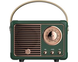 Retro Bluetooth-luidspreker, mini draagbare bluetooth-luidspreker, retro radio, bluetooth-luidspreker, oplaadbaar, retro transistorradio, vintage radio voor thuis, cadeau (groen)