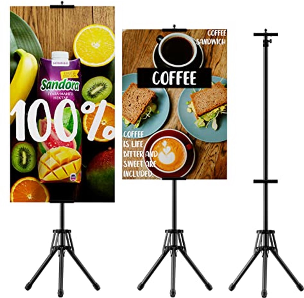 Vloerposter Standaard - Dubbelzijdige Display met Intrekbare Banner tot 203 cm