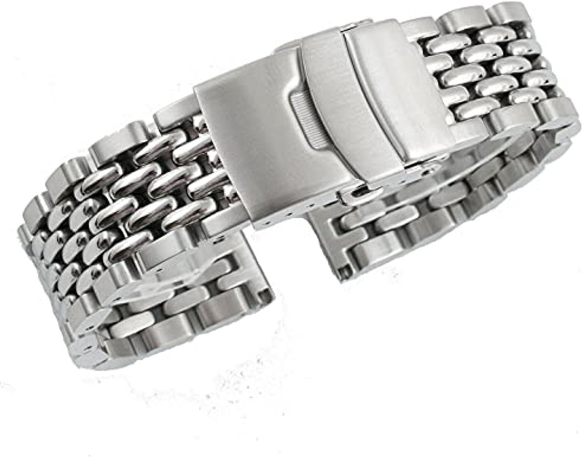 Vintage Beads of Rice Horloge Armband - Roestvrij Staal 18mm 19mm 20mm 21mm 22mm 24mm