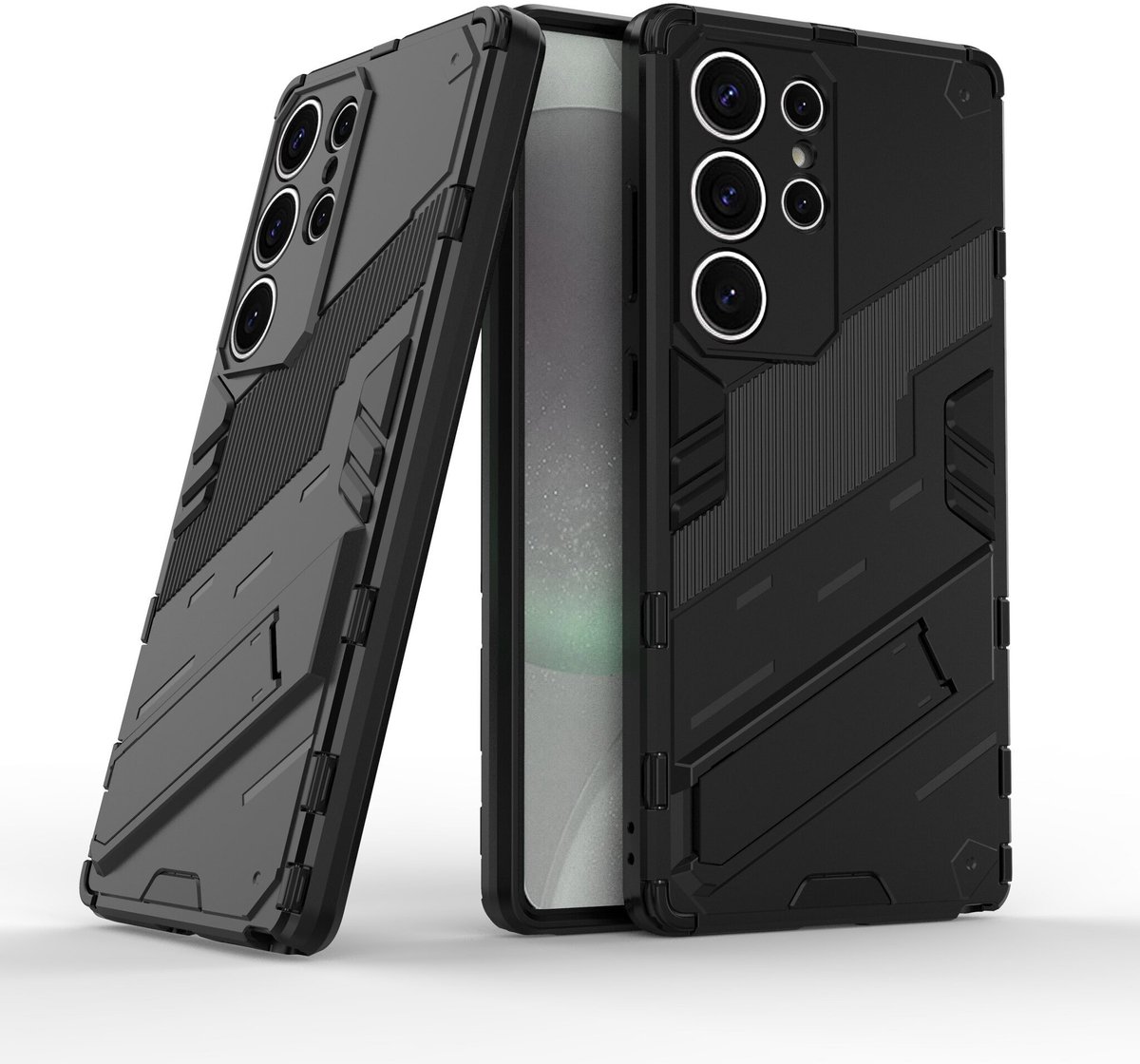 Solidenz StandGuard Xtreme geschikt voor Samsung Galaxy S25 Ultra hoesje - Zwart