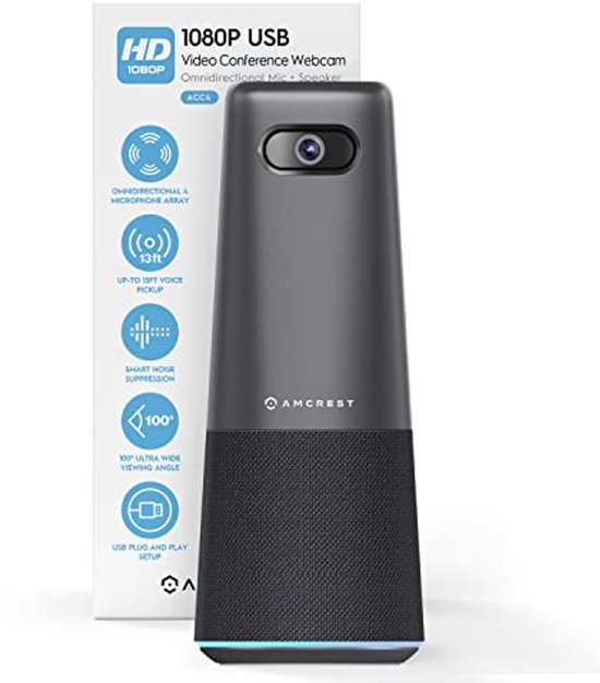EMEET NOVA 1080P Full HD webcam met autofocus, dubbele microfoon, correctie bij weinig licht, 96° gezichtsveld, plug & play, voor pc, Xbox, Win10, Mac OS X, Skype, Zoom, conferentie