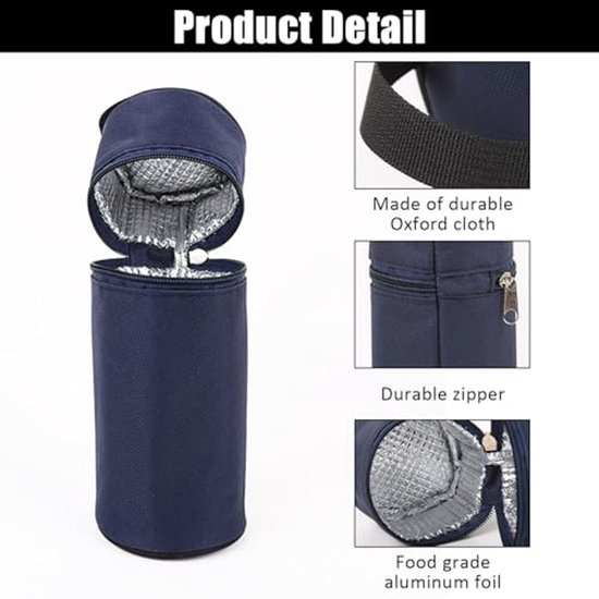 Thermos Tas voor Waterfles - Draagbare Koeltas voor Dranken - Reis Bag van thermos — afbeelding 5