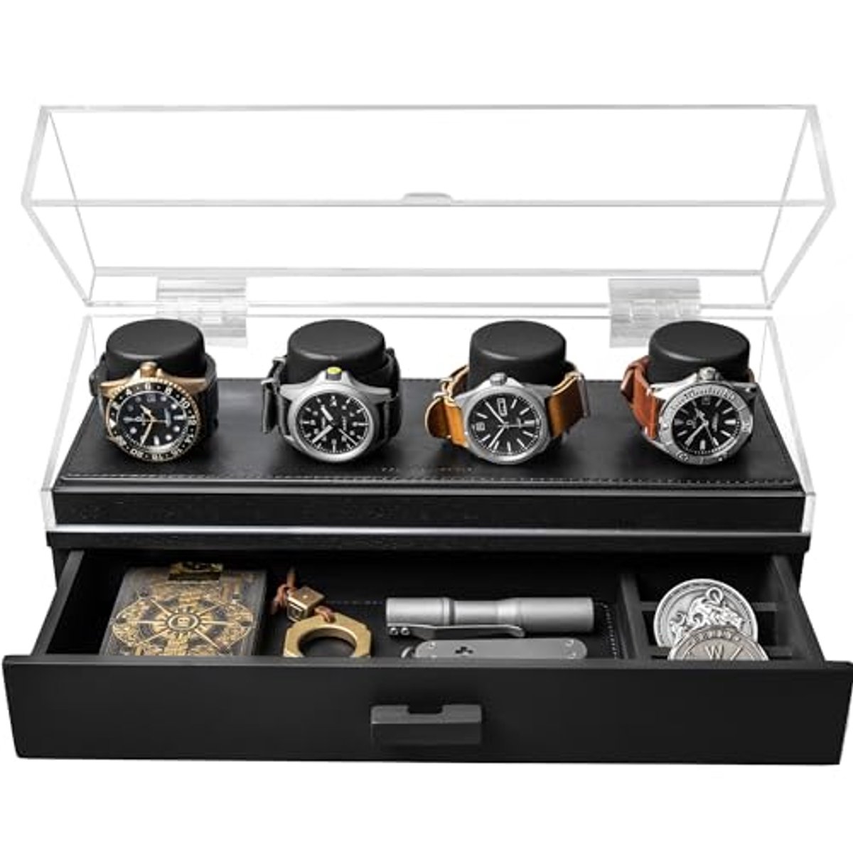 Houten Horlogedoos voor Mannen - Horloge Organizer en Houder - Ideaal als Cadeau voor Vader